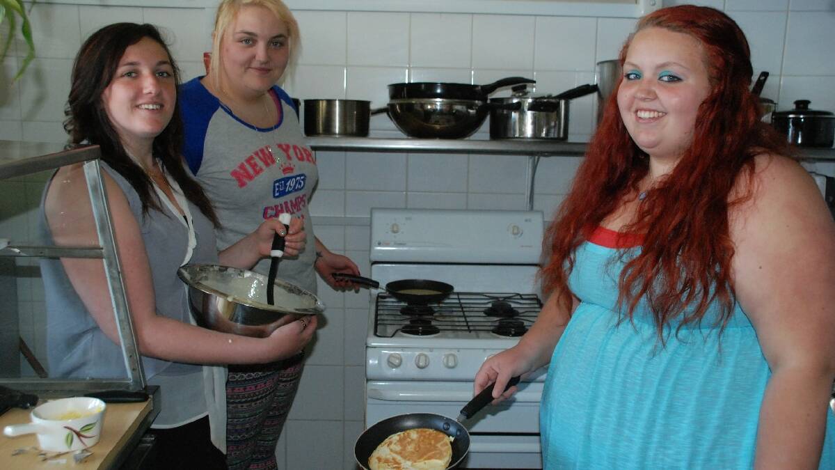 COOMA: Sara and Josie Levkich and Tyarna Rootsey enjoyed making and eating some pancakes at the Cooma Hub Youth Centre as part of the Hub’s school holiday program.