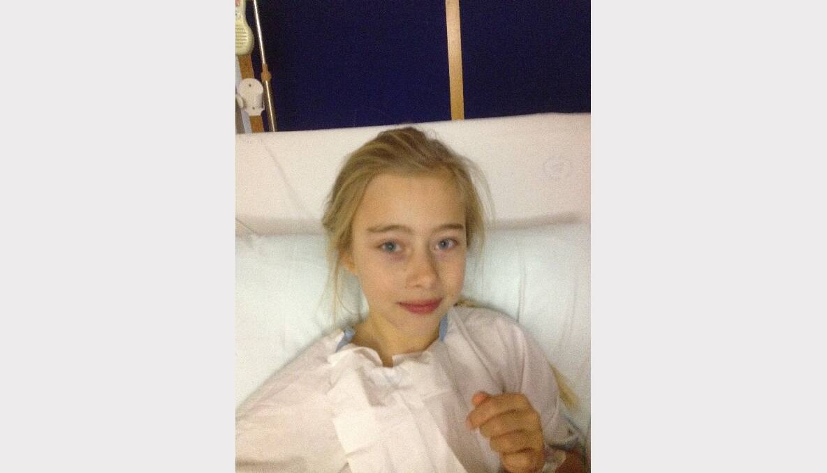 Darcy in hospital for revision surgery last year.
