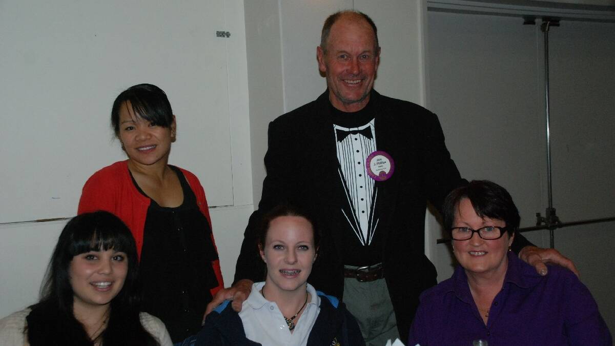 COOMA: Rochelle Macarthur with daughter Tyler joined Michelle Ardle with daughter Brooke and Cooma Lions Club member Jim Phillips at a special dinner for students returning   from a trip to Cooma’s Japanese sister city, Yamaga.