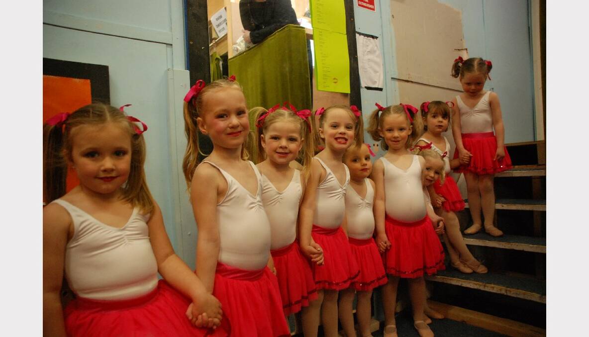 The Monaro Dance Group put on its Show Group Performance at the Cooma Little Theatre on Friday and Saturday. These preschool dancers were lined up backstage ready for their item 'Dream On'. 