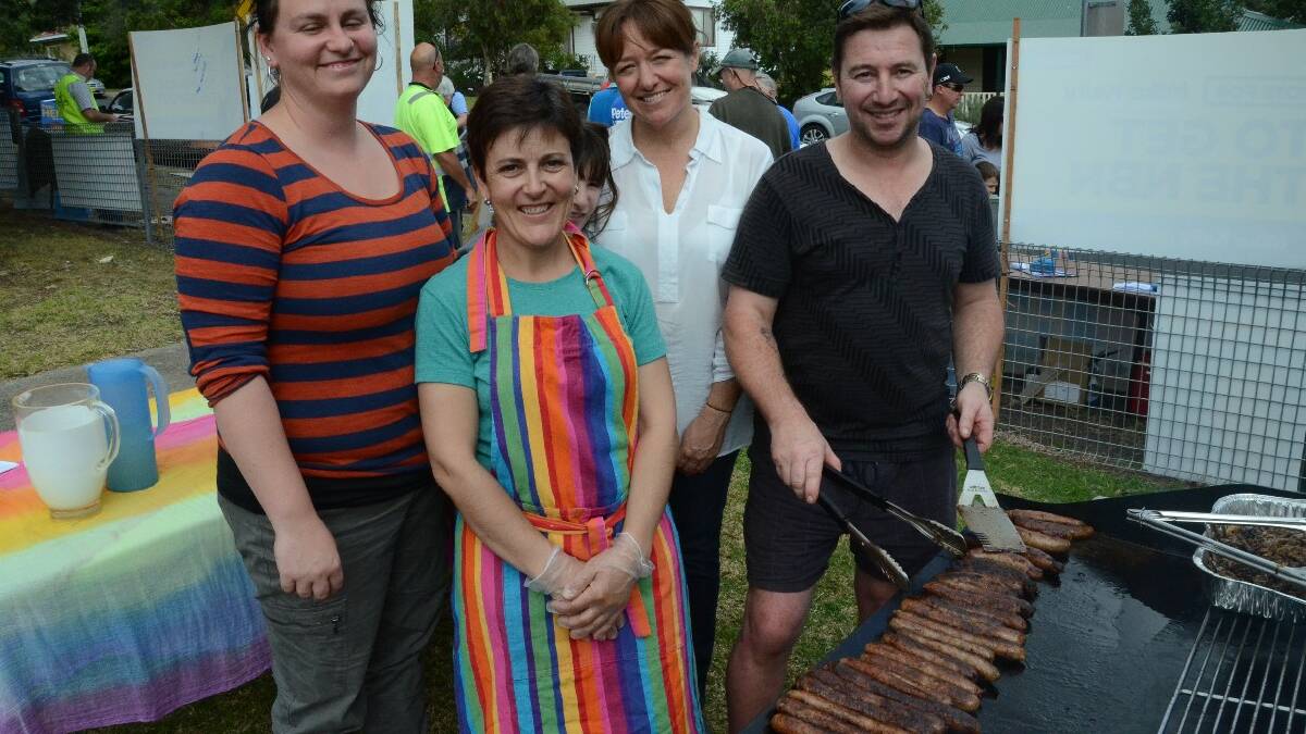 Rachel Dunne, Yvonne Alaimo, Angela Trakula and David Alaimo were cooking up a storm at Moruya Public School this morning to raise funds for the Natures Nest Community Childcare Centre.