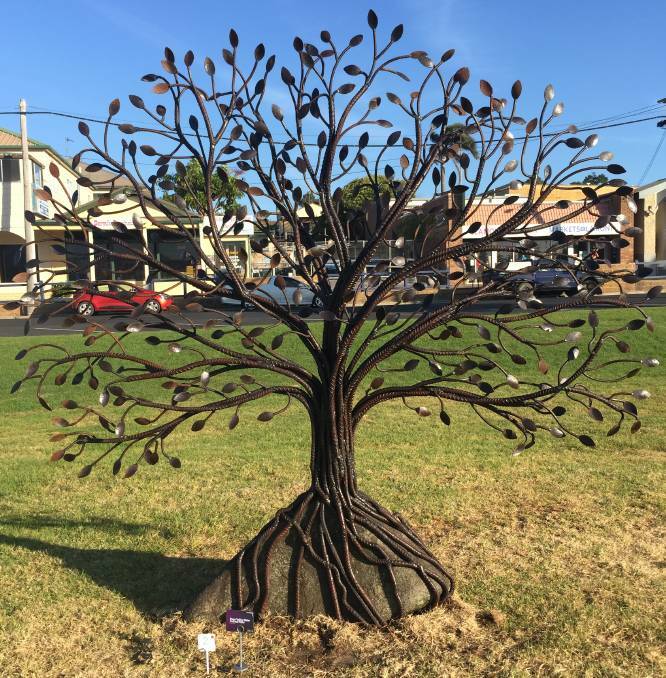 Richard Moffatt's sculpture 'The Giving Tree', which now sits on Imlay Street, Eden.