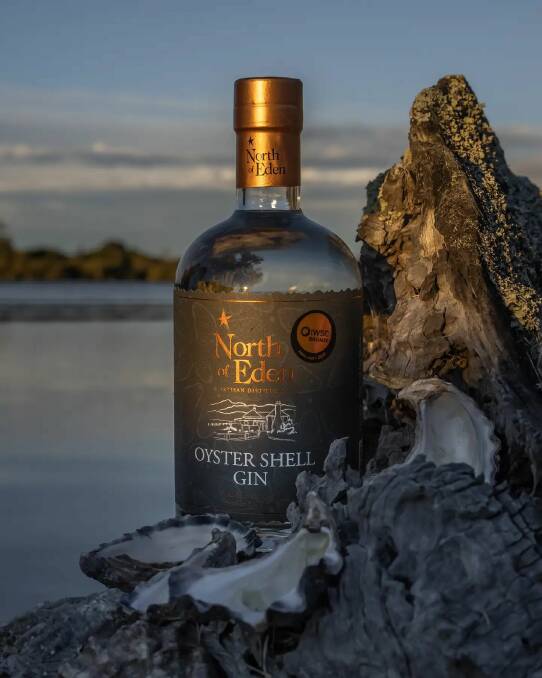 North of Eden's latest creation, Oyster Shell Gin, which owner Karen Touchie said is "pretty much the Sapphire Coast in a bottle". Photo: David Rogers
