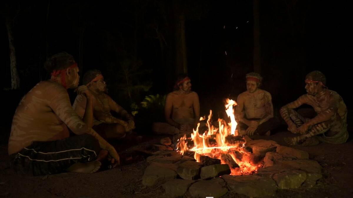 Gulaga Dancers re-enact the 1883 Kuringal ceremony for short film by Bottlebrush Media. Photo supplied