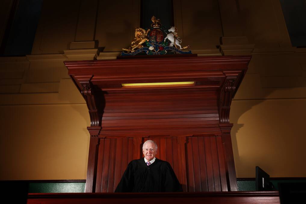 Darryl Pearce sitting on the bench at Wollongong Local Court on October 30, the day before his retirement. Picture by Sylvia Liber