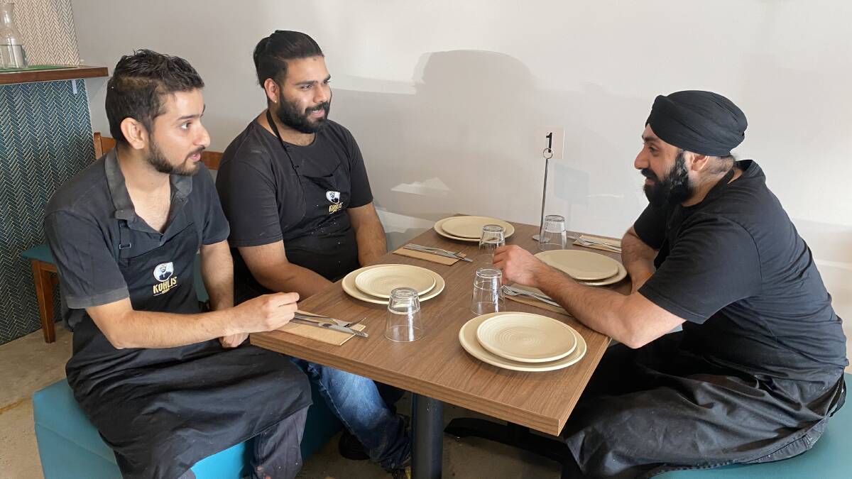 HITTING HOME: Kohli Nowra chefs Sandeep Touri, Rohid Mahajan and Ishpuneet Singh said they are in a constant state of worry while their home country is facing one of the worst waves of COVID-19.