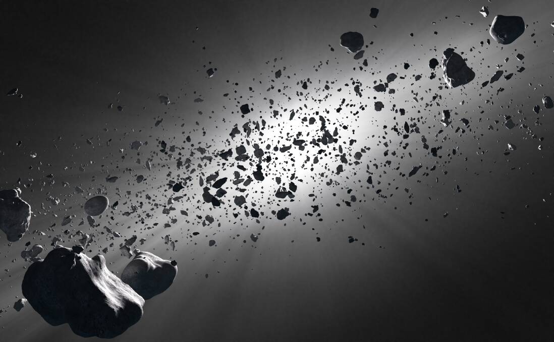 TWIRL: Inside the Asteroid belt seen against the sun in deep space. Picture: Shutterstock