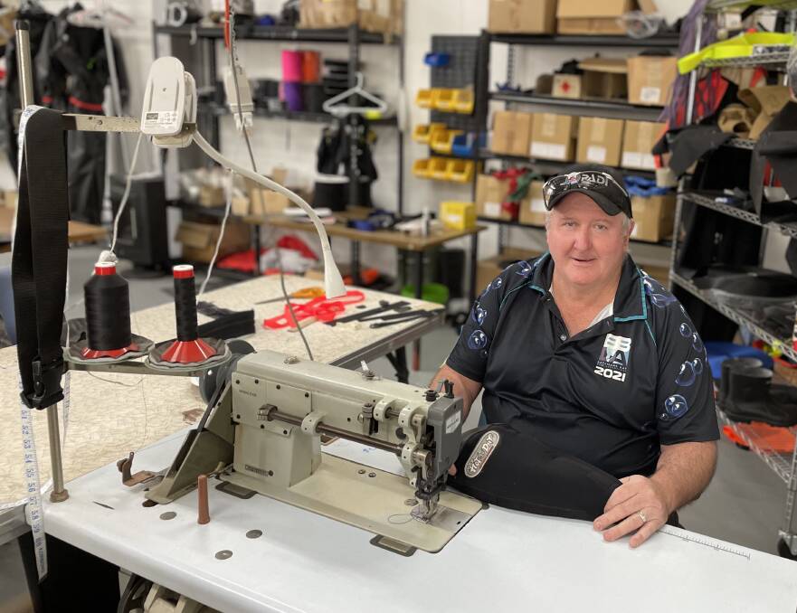 HELPING HAND: Charlie Fitzgerald has made around 40 Medi-Dry covers for amputees all over the world. Photo: Maeve Bannister. 