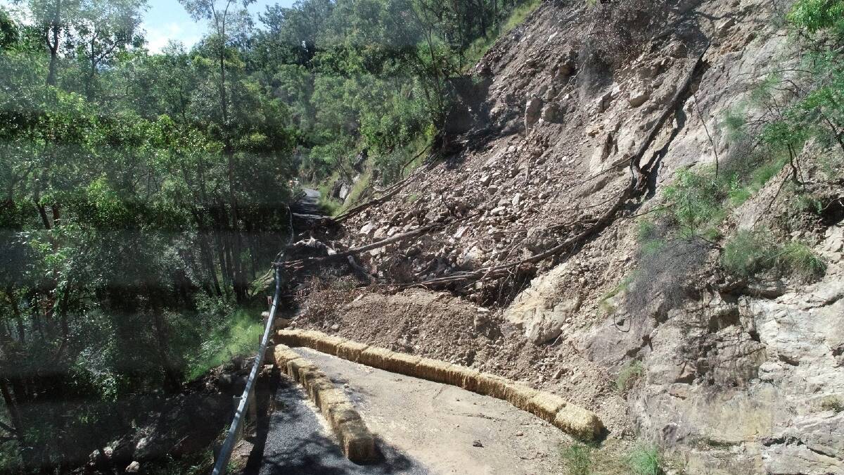 Work has begun on an alternate route around a landslide on Araluen Road, approximately 22 kilometres from Moruya. Photo: Supplied. 