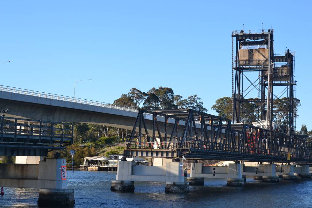 The southern section of the bridge was removed using a rising tide and a crane. Photo: Maeve Bannister