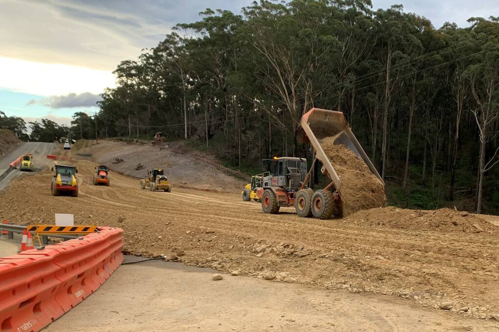Very large plant and equipment used on the Grandfathers Gully George Bass Drive improvement works. Photo: Supplied