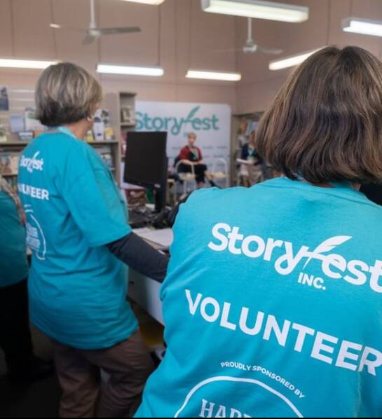 StoryFest volunteers are ready to welcome people to the region. Photo: StoryFest