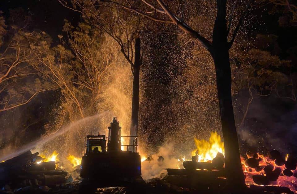 The blaze took crews four hours to extinguish. Photo: Broulee RFS 