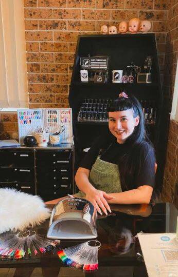 STEPH'S SALON: Ms Davis runs The Nail Cult from her living room, a cosy space where her clients can feel comfortable, have a coffee and chat while getting their nails done. Picture: Supplied. 
