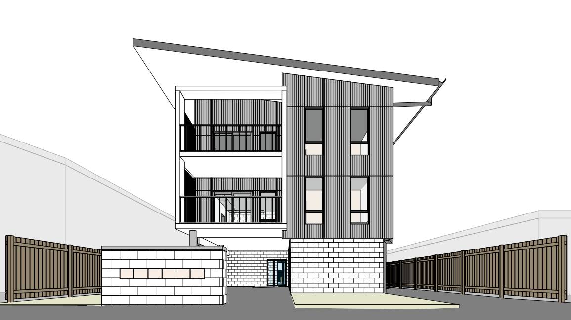 An artist's sketch of what the proposed block of apartments may look like.