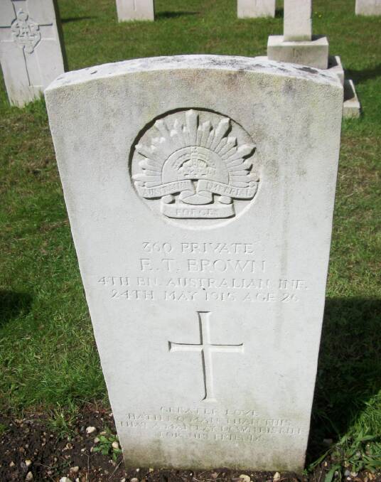 Eric Thomas Brown's headstone at the Netley Military Cemetery. Picture: Andrea Charlesworth