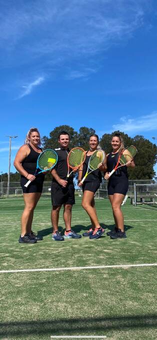 Tara Paxton, Brad Baranowski, Gabrielle Hooker and Ashley Hooker from South Coast Tennis Academy.