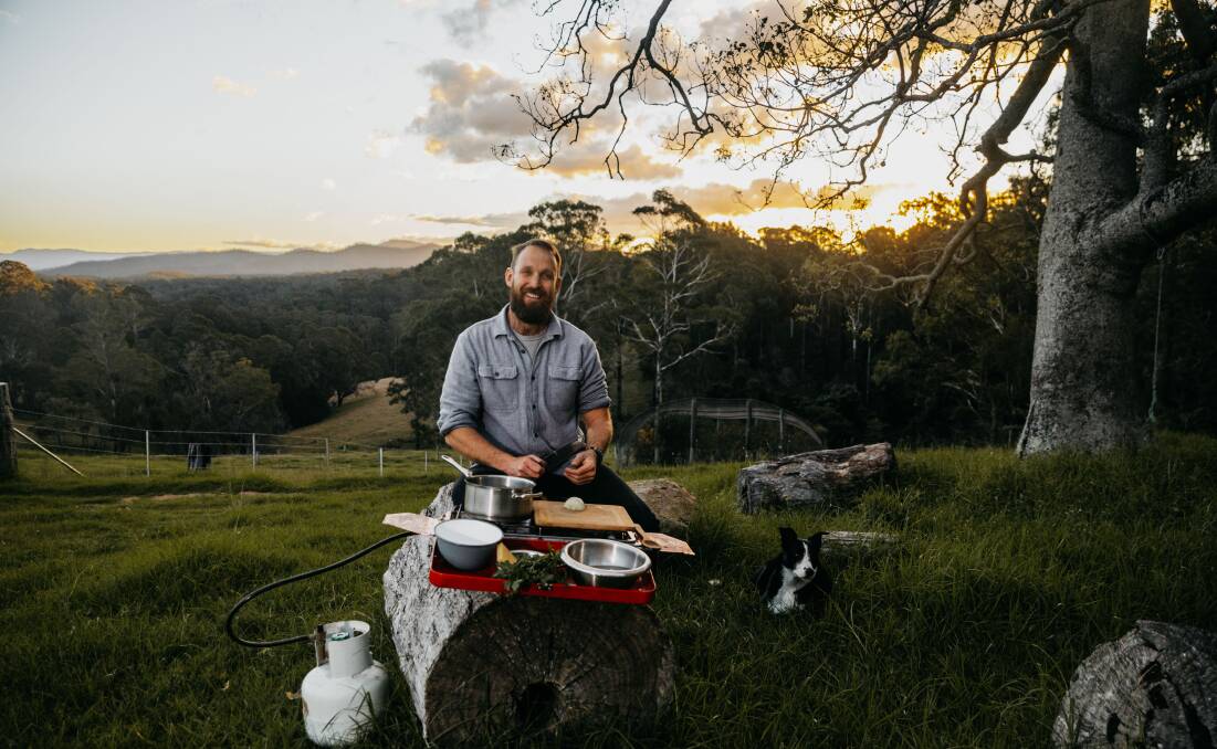Paul West cooking up a storm at Gulaga Gold Truffles.