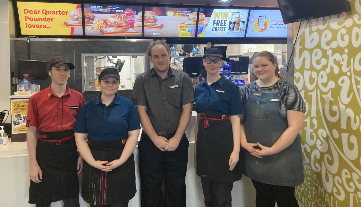 Crew members at Batemans Bay McDonald's, where there are more than 30 jobs available.