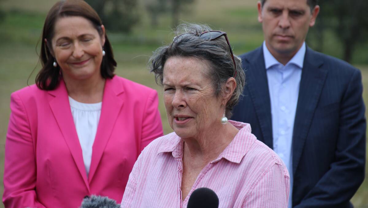 Cathie Hurst speaks during a Labor announcement of $8m towards a radiotherapy clinic in the Eurobodalla Shire.