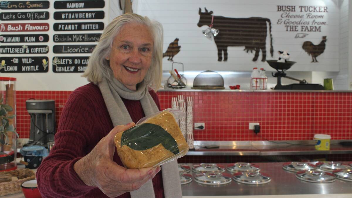 Bodalla Dairy Shed owner Sandra McCuaig with the award winning smoked gumleaf halloumi Picture: James Tugwell