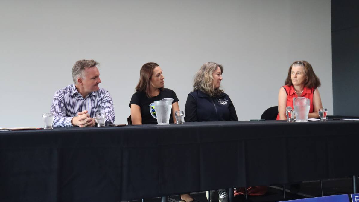 Chris Bowen, MIichelle Hamrosi, Clare McAsh and Kathryn Maxwell at the Jobs and Climate forum in Moruya