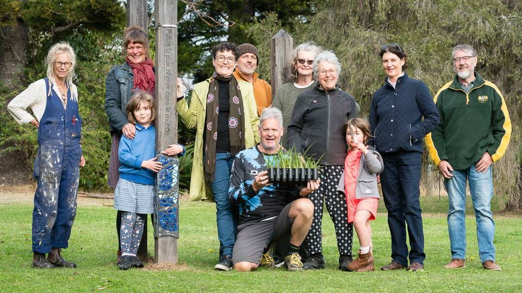 Some members of the core team bringing the microforest to life in Moruya. Picture by Gillianne Tedder.