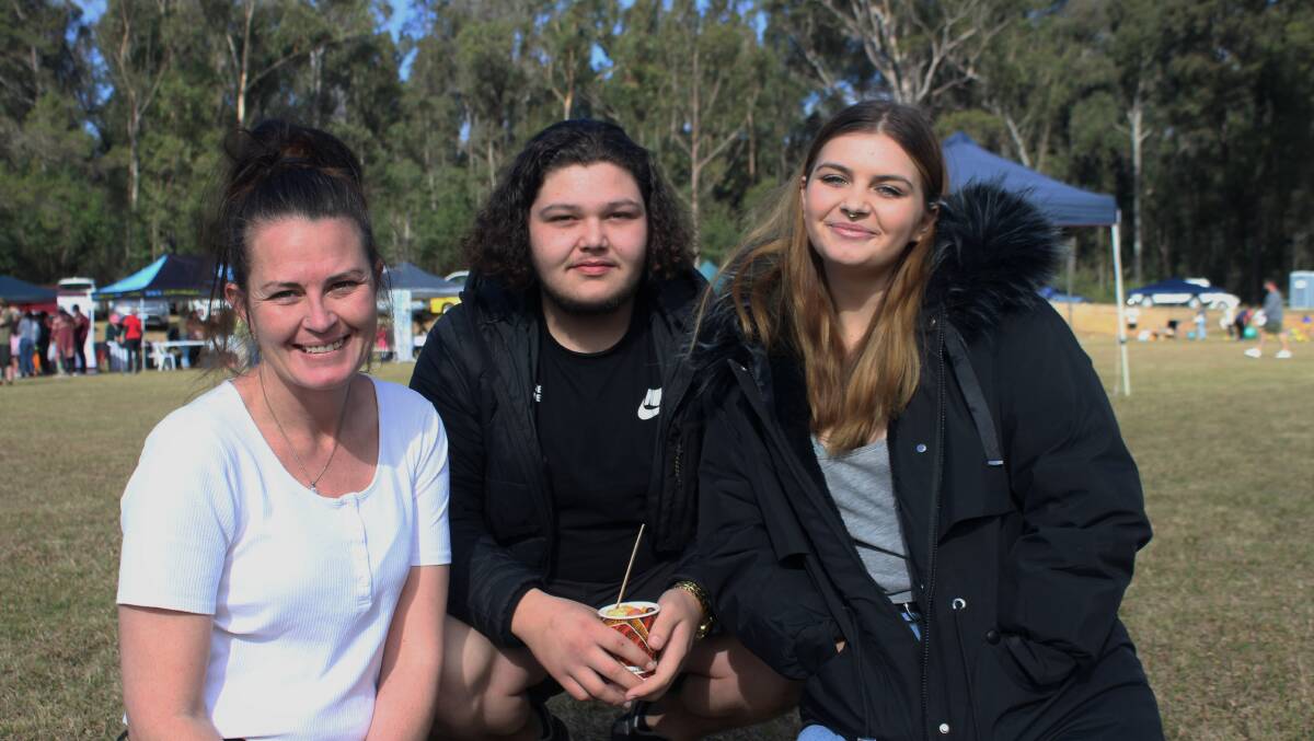 From left to right: Jess Davison, Jayson Boller and Laela Davison. Laela said NAIDOC week was a like a big family reunion.
Picture: James Tugwell