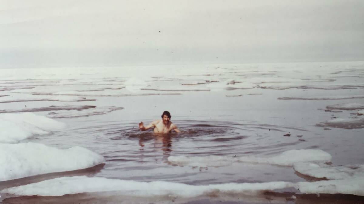 Dr Short swimming in the Arctic Ocean again in early summer. Picture supplied.