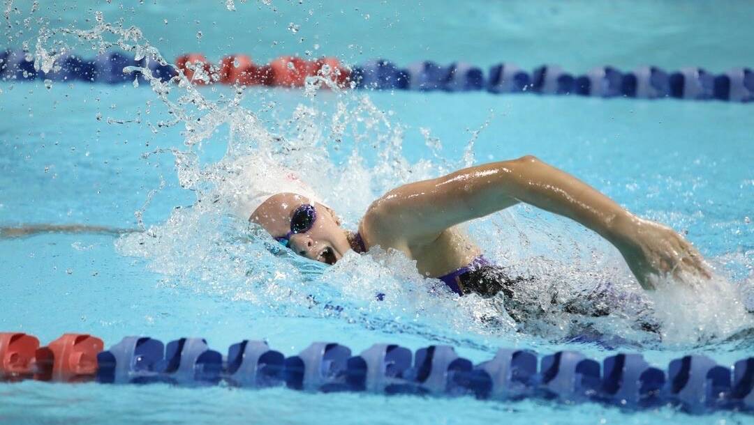IN THE ZONE: Talika Irvine (pictured) racing the freestyle stroke. Picture: Supplied. 