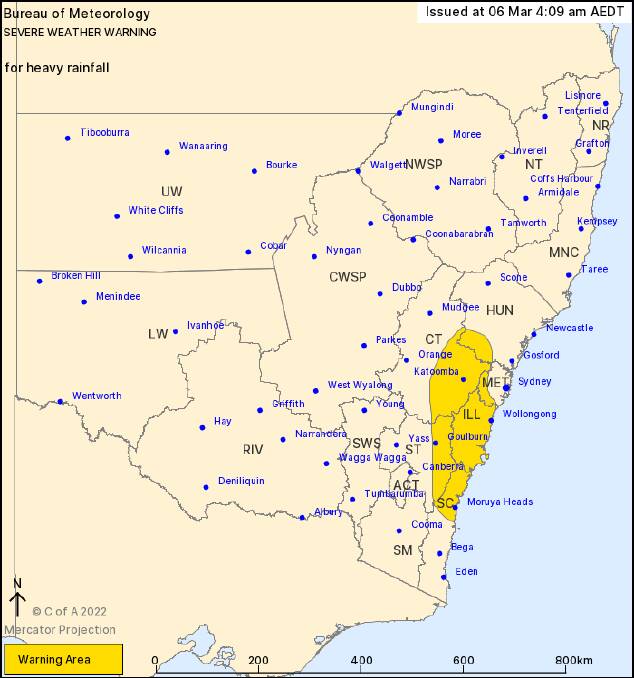 A severe weather warning is active for the South Coast and neighbouring regions.