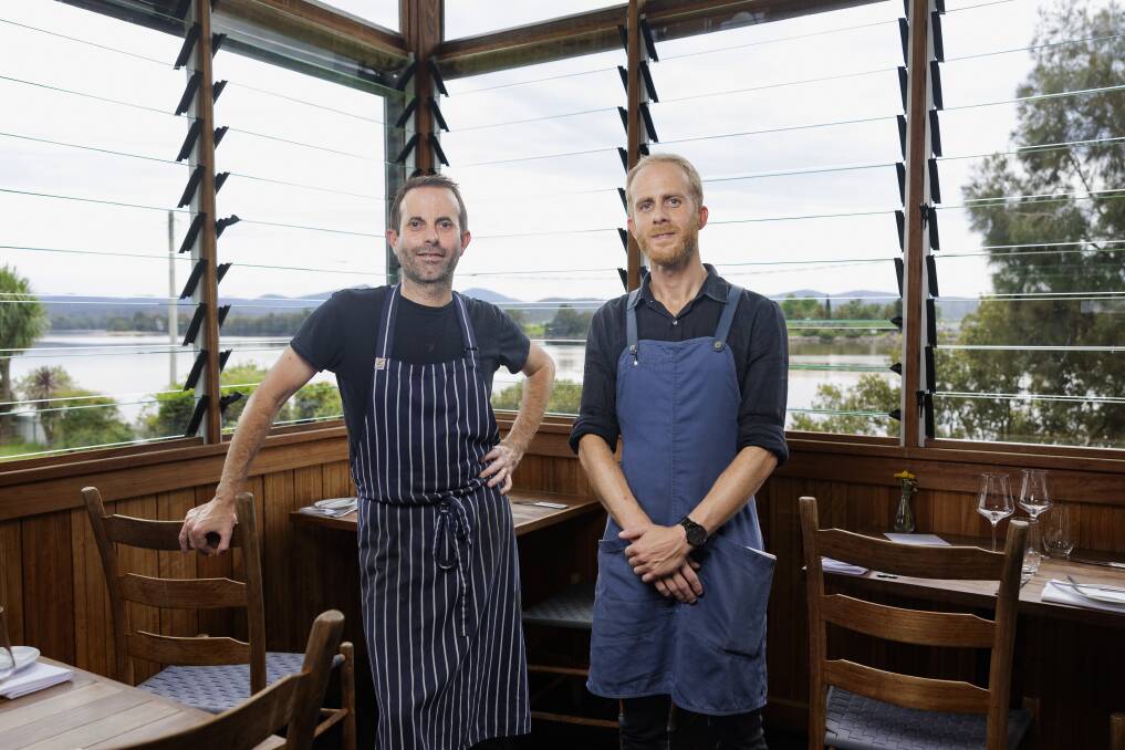 Chef at The River in Moruya Peter Compton with the manager Francois Dejeux. Picture by Keegan Carroll