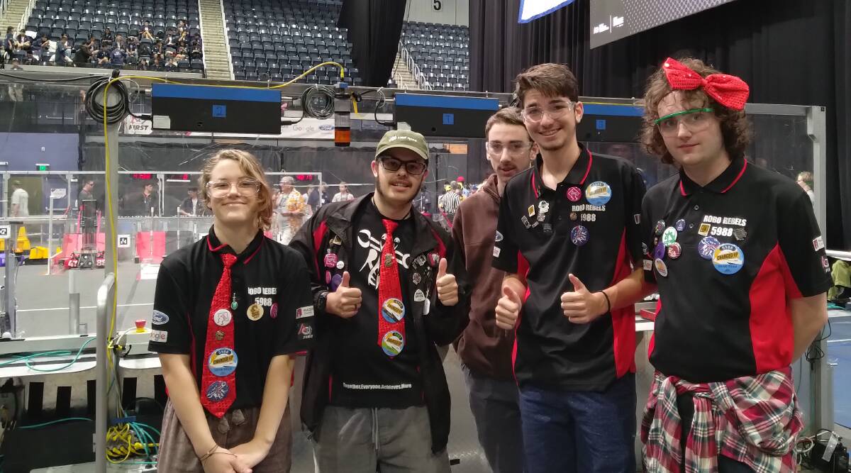 Many of the Robo Rebel team members last year were in Year 12. Harmony Cannon (Year 10), Kye Potter, Matthew Brooks, Harrison McKee and Linc McLeod-Scott (all Year 12). Picture supplied.