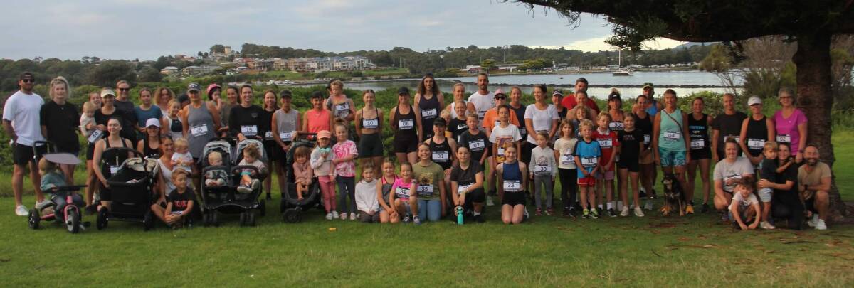 Challenging weather and a 7am start were no deterrent for the more than 70 who joined the LFG X LSKD Community Run at Narooma's Bar Beach on Sunday, February 25. Picture supplied