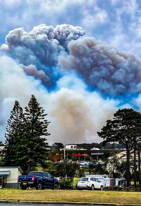 Smoke over Bermagui from the Coolagolite Road fire. Picture by JTM Photography.