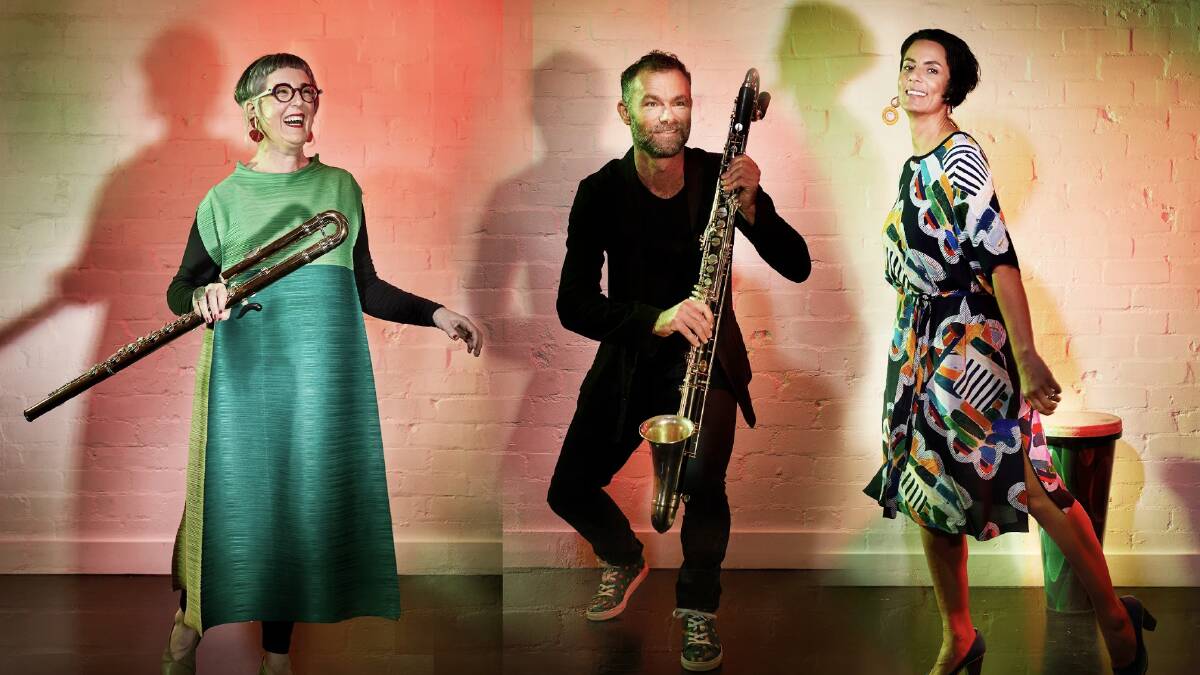 Sydney's musical mavericks, Ensemble Offspring. Lamora Nightingale (flute), Jason Noble (clarinet) and Claire Edwardes (percussion)