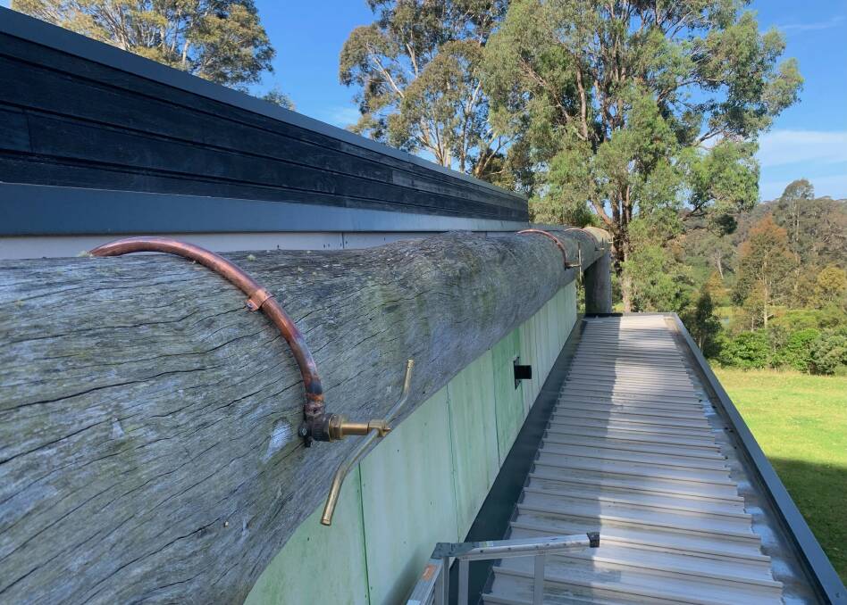 The copper sprinkler system that was installed at Four Winds' Windsong Pavilion in December 2022. It was funded by a grant from the Bushfire Local Economic Recovery Fund. The system was automated in June 2023. File picture
