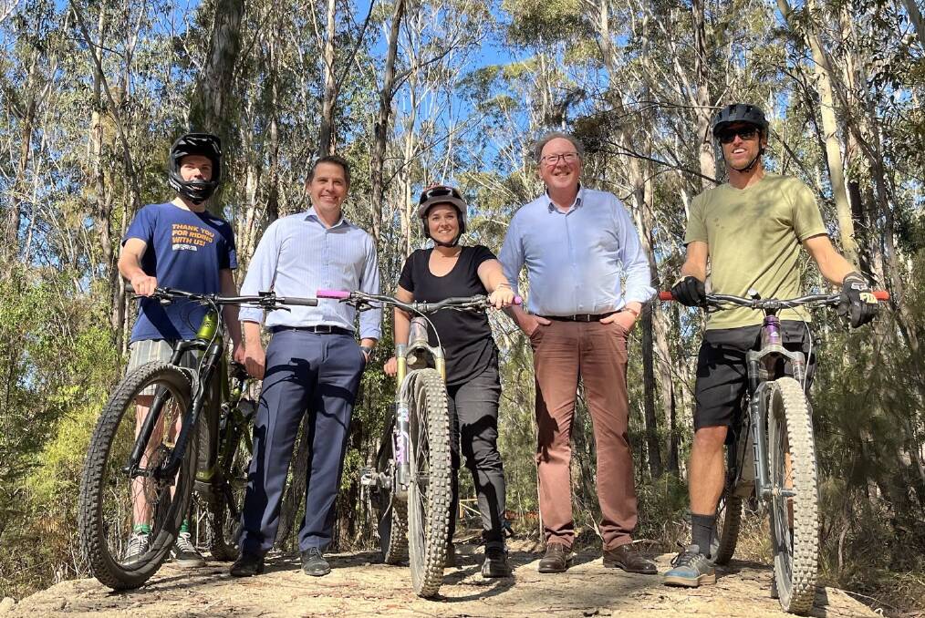 Minister for the Illawarra and the South Coast, Ryan Park, and member for Bega, Dr Michael Holland, at the soon to be opened new Narooma Mountain Bike Hub on Thursday, September 7. Picture supplied