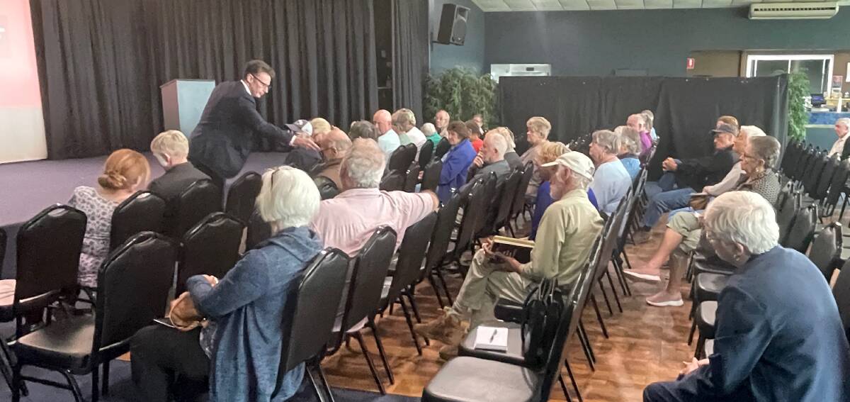 Assistant Treasurer Stephen Jones spoke at two community anti-scam forums in Merimbula and Narooma on October 25. Picture by Marion Williams