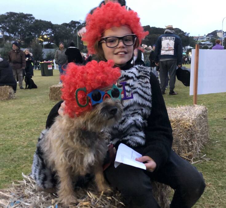 Border terrier Zak and 10-year old Oskar Feddersen won the Best Dog/Owner Costume Combination prize at the inaugural Narooma Winter Night Markets Festival on July 2.