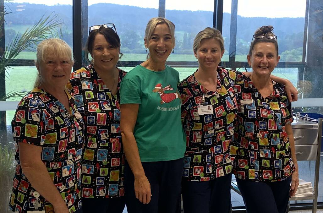 The five oncology nurses who are doing the 21-kilometre Kosi Challenge to raise $20,000 for Rare Cancer Australia's major fundraiser. From left to right: Lindy, Marg, Margie, Aime and Rachel. Picture supplied. 