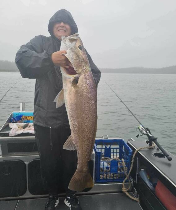 Even the rain doesnt deter our customers and it certainly hasnt impacted the fishing. Dawn travelled all the way from Victoria to catch her first jewfish in this weeks inclement weather!