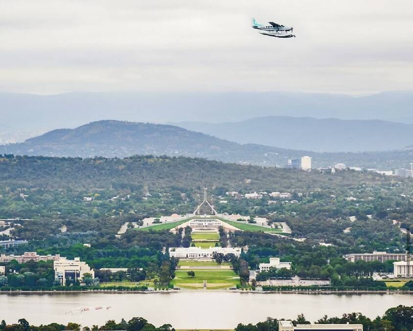 Sydney Seaplanes operates flights between Lake Burley Griffin and various Sydney locations every week. Picture via Sydney Seaplanes/Instagram