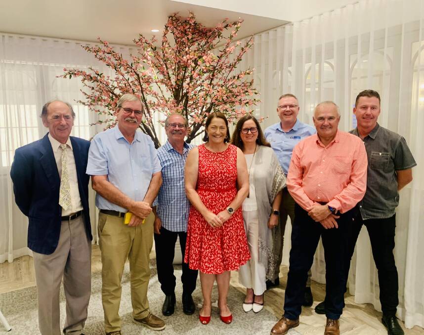 From left: Unit Commander Rod Ingamells, Marine Rescue director Glenn Felkin, Mark Melrose, MP Fiona Philips, Belinda Smith, NSW Zone Commander Mike Hammond, First Aid Trainer Tom Cordukes, and Club Catalina's Director of Golf Operations Rod Booth. Picture supplied