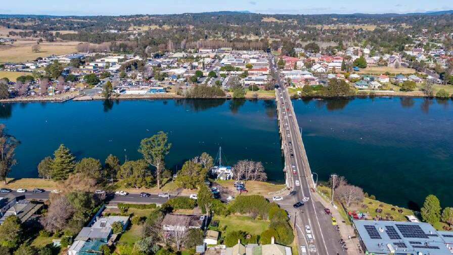 An aerial shot of Moruya looking south. Picture file. 