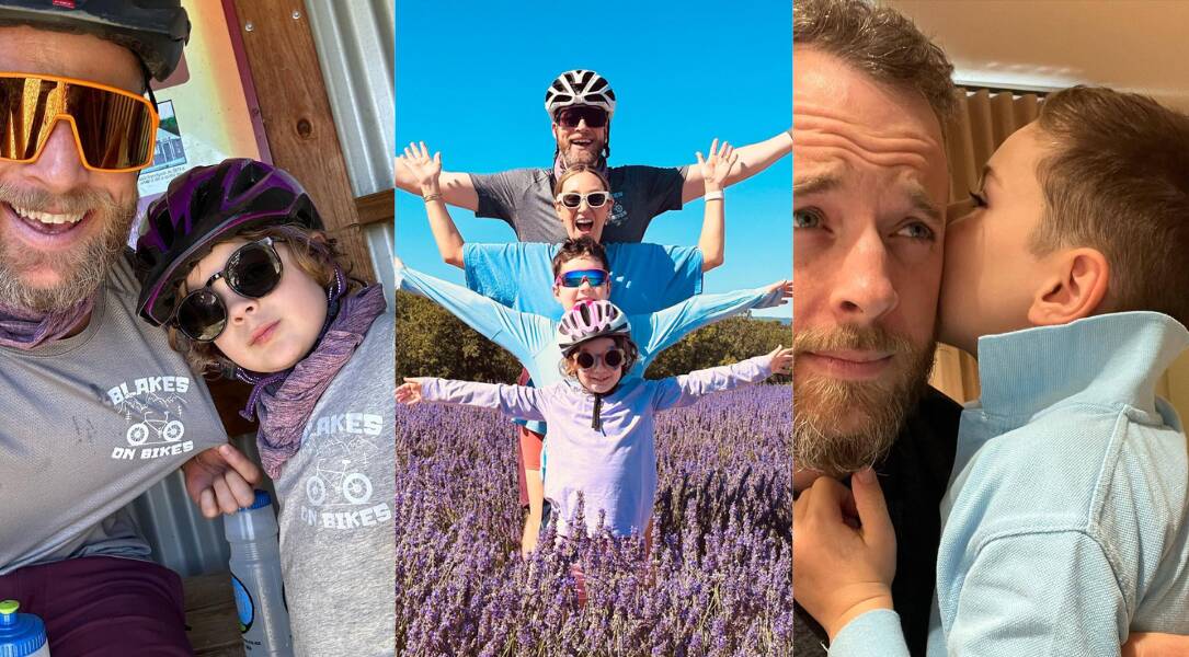 Hamish Blake has been named Australian Father of the Year 2023. Pictures by @hamishblakeshotz and @zotheysay on Instagram