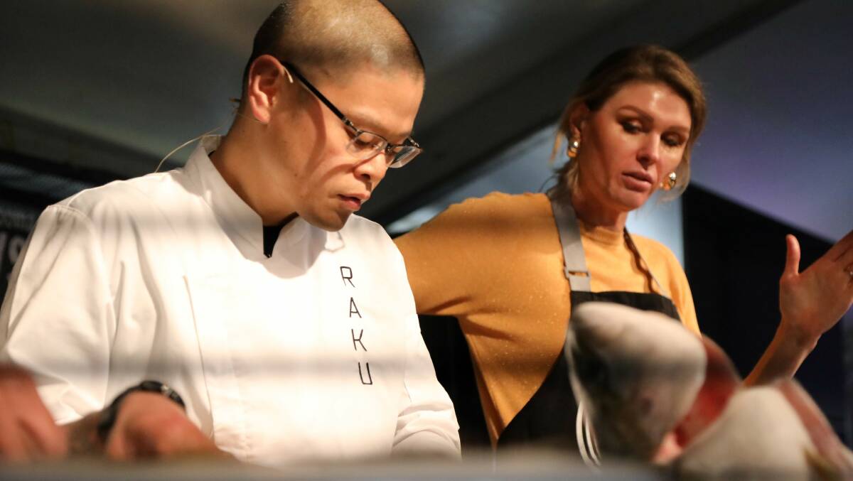 Hao Chen from Raku with host Courtney Roulston. Picture by Vic Silk.