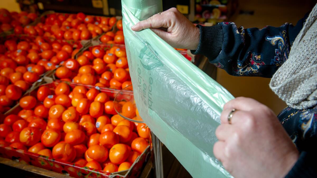 Canberrans won't be able to peel off a free plastic bag for their fruit and veg from September 14. Picture: Elesa Kurtz