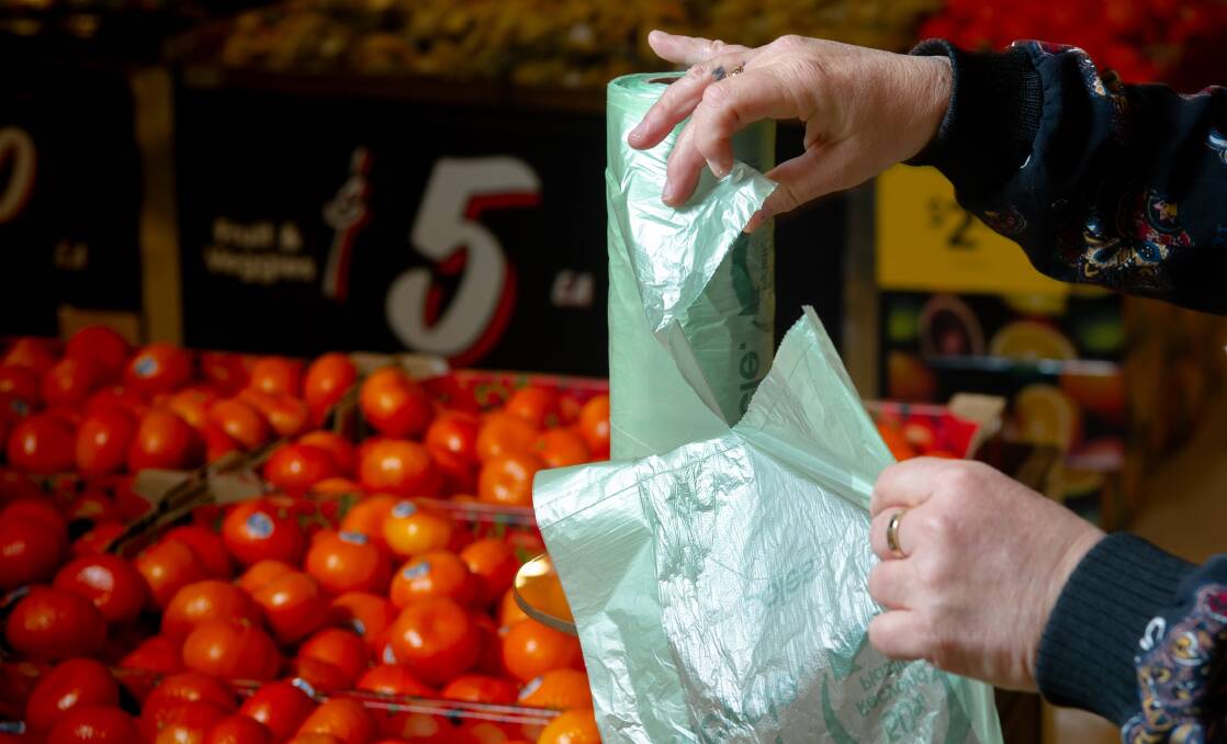 The single-use plastic bags for fresh produce will be removed from all Coles supermarkets in the ACT from September 14. Picture: Elesa Kurtz