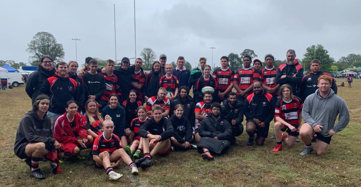 BIG TURNOUT: The Batemans Bay Boars Rugby Club made a strong showing at the Braidwood Bushfire 7s.